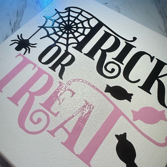 Trick or Treat | Handmade 10x10 Canvas | Halloween Decor - Picture 3 of 4